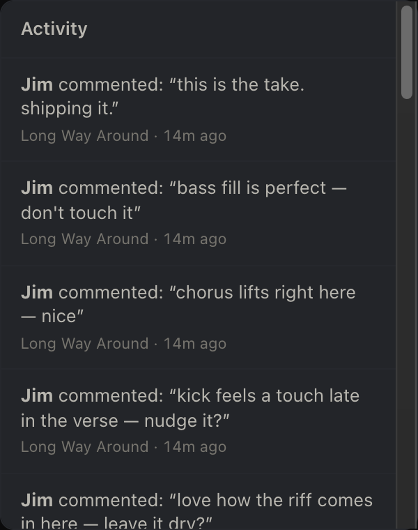 The Activity feed
